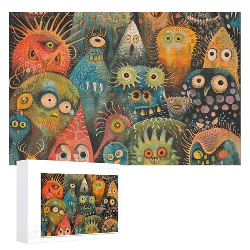 Verschiedene Monster-Stil-Puzzles, 1000 Teile, personalisiertes Puzzle für Erwachsene, Fotos, Puzzle für Familie, anspruchsvolles Bilderpuzzle mit Aufbewahrungstasche, Heimdekoration, Puzzle von LZQPOEAS