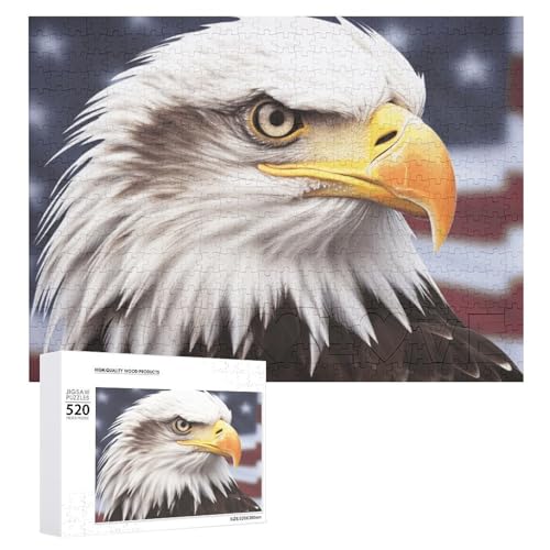 Weißkopfseeadler-Puzzle, 520 Bilder, personalisiertes Puzzle für Erwachsene, Fotos, Puzzle für Familie, anspruchsvolles Bilderpuzzle mit Aufbewahrungstasche, Heimdekoration, Puzzle von LZQPOEAS