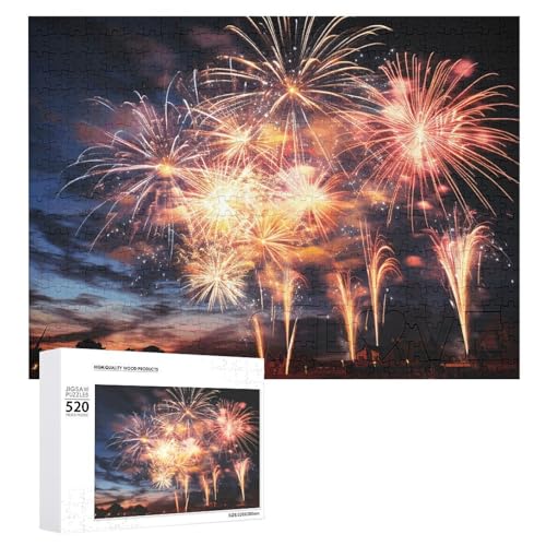 Wunderschönes Feuerwerk-Puzzle, 520 Bilder, personalisiertes Puzzle für Erwachsene, Fotos, Puzzle für Familie, anspruchsvolles Bilderpuzzle mit Aufbewahrungstasche, Heimdekoration, Puzzle von LZQPOEAS