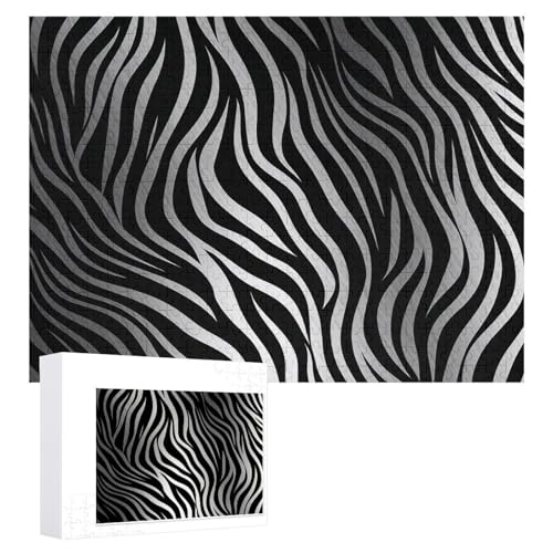 Zebra Print Puzzles 500 PCS Personalized Jigsaw Puzzles for Adults Photos Puzzle for Family Challenging Picture Puzzle with Storage Bag Home Decor Jigsaw von LZQPOEAS