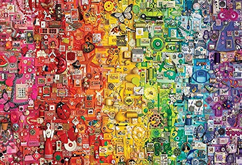 Klassisches Puzzle 4000 Teile Regenbogen Puzzle Farbverlauf Holzpuzzle 3D Puzzle Heimtextilien von LZQZJD