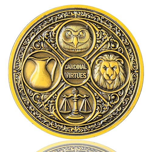 The Four Cardinal Virtues Challenge Coin: Embrace Wisdom and Courage in Daily Life von LZWIN