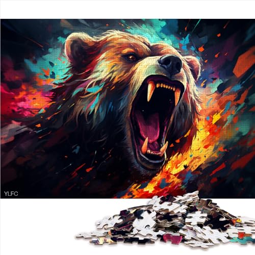 1000 Teile als Geschenk für Erwachsene, Papierpuzzle „Black_Bear“, geeignet für Erwachsene und Kinder über 12 Jahre, Puzzle-Geschenke für Erwachsene. Größe: 26 x 38 cm. von LZYANG