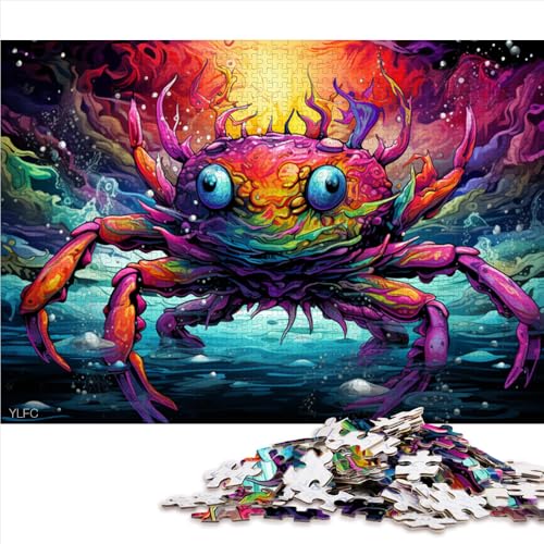 1000 Teile als Geschenk für Erwachsene, Papierpuzzle „Bunte Krabben im Wasser“, für Kinder ab 12 Jahren, Lernspiel für Erwachsene. Größe: 26 x 38 cm. von LZYANG