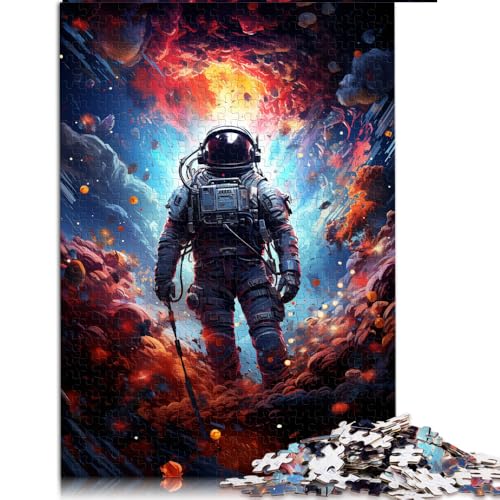 1000 Teile als Geschenk für Erwachsene, farbenfrohes psychedelisches Astronauten-Papierpuzzle, für Erwachsene und Kinder ab 12 Jahren, Lernspielzeug, Größe: 26 x 38 cm von LZYANG