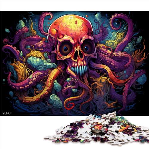 1000 Teile als Geschenk für Erwachsene, farbenfrohes psychedelisches Kraken-Papierpuzzle, geeignet für Kinder ab 12 Jahren, Denksport-Puzzle, Größe: 50 x 75 cm. von LZYANG