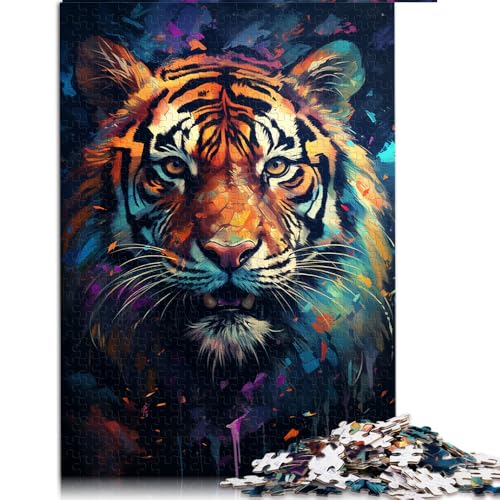 1000-teiliges Puzzle, „Die farbenfrohe Psychedelia von Star Tiger“, Papierpuzzle für Erwachsene und die ganze Familie, Puzzles als Geschenk für Erwachsene, Größe: 26 x 38 cm von LZYANG