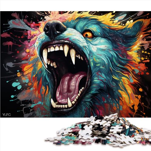 1000-teiliges Puzzle, „Die volle Psychedelia der mutierten Wölfe“, Papierpuzzle, geeignet für Erwachsene und Jugendliche ab 12 Jahren, als Geschenk für Erwachsene. Größe: 50 x 75 cm von LZYANG