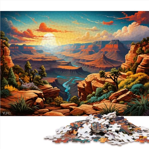 1000-teiliges Puzzle, Abbildung des National Grand Canyon, Papierpuzzle, für Erwachsene und Kinder ab 12 Jahren, Holzpuzzle für Familienspiele und Heimdekoration. Größe: 50 x 75 cm. von LZYANG