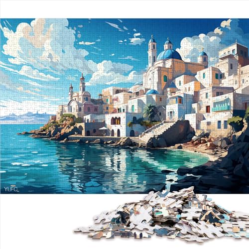 1000-teiliges Puzzle, Abbildung des Strandes von Muro, Spanien, Papierpuzzle, für Erwachsene und Kinder ab 12 Jahren, Heimdekoration, Größe: 52 x 38 cm von LZYANG