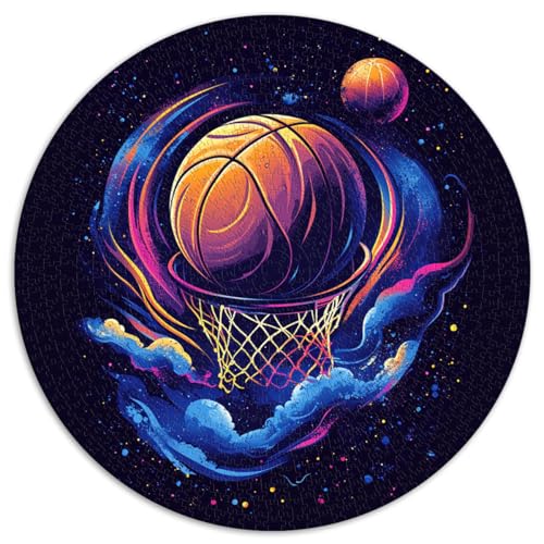 1000-teiliges Puzzle, Air-Basketball, runde Puzzles, für Erwachsene und Kinder ab 12 Jahren, Puzzle aus Pappe, Lernspiel, Herausforderungsspielzeug, Größe 67,5 x 67,5 von LZYANG