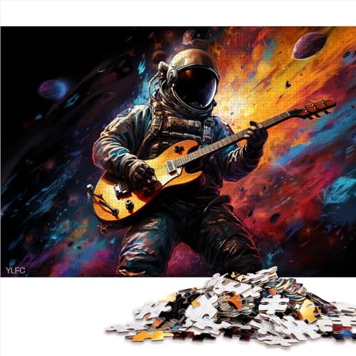 1000-teiliges Puzzle, Astronaut spielt Gitarre, Papierpuzzle, für Erwachsene und Familien, Spiele, Spielzeug, Geschenk. Größe: 52 x 38 cm. von LZYANG