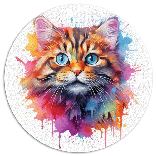 1000-teiliges Puzzle, Babykatze, kreatives rundes Puzzle, für Erwachsene und Kinder ab 12 Jahren, Kartonpuzzle, Lernspiel für Erwachsene und Kinder, Größe 67,5 x 67,5 von LZYANG