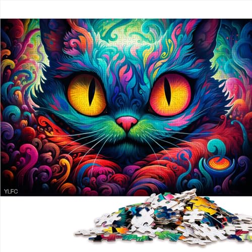 1000-teiliges Puzzle, Bunte Katzen, Papierpuzzle, für Erwachsene, Familien oder Kinder, Lernspielzeug, Größe: 52 x 38 cm von LZYANG