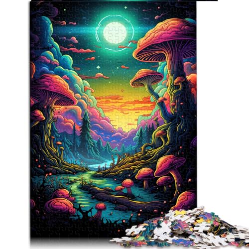 1000-teiliges Puzzle, Bunte Pilze, Papierpuzzle, geeignet für Erwachsene und Kinder ab 12 Jahren, Holzpuzzle für Familienspiele und zur Heimdekoration. Größe: 50 x 75 cm. von LZYANG