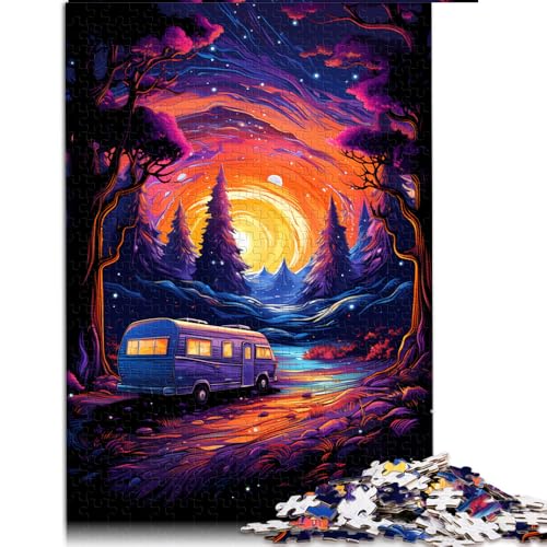 1000-teiliges Puzzle, Buntes Auto bei Nacht, Papierpuzzle, für Erwachsene und Kinder ab 12 Jahren, Tolle Geschenke und Spielzeuge. Größe: 52 x 38 cm. von LZYANG