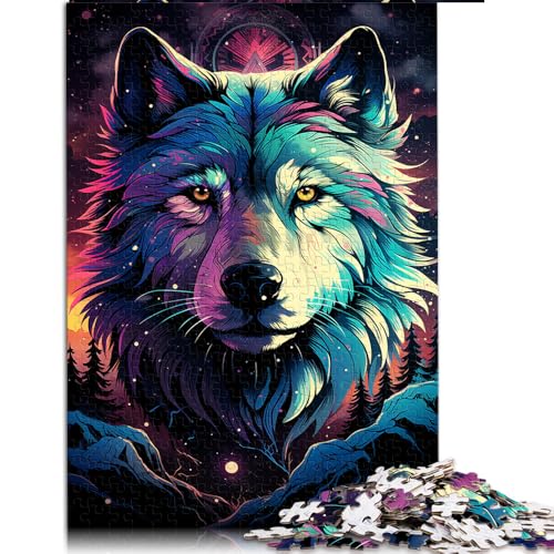 1000-teiliges Puzzle, Die farbenfrohe Psychedelia von Star Wolf, Papierpuzzle für Erwachsene und Kinder, Lernspiele für zu Hause, DIY-Spielzeug. Größe: 50 x 75 cm. von LZYANG