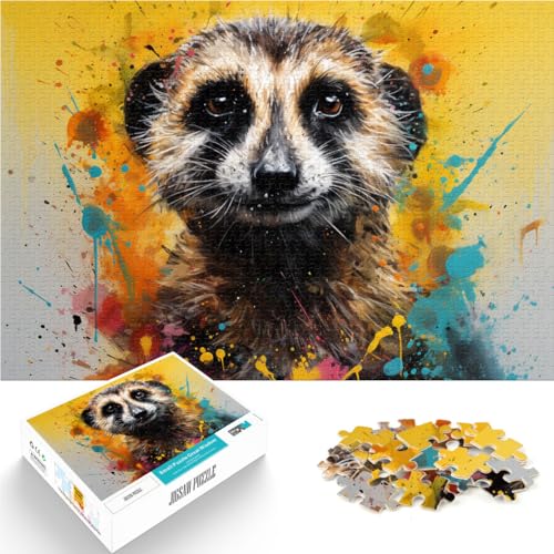 1000-teiliges Puzzle, Erdmännchen, buntes Holzpuzzle für Erwachsene, für Erwachsene und Kinder ab 12 Jahren, Lernspielzeug, Familienspiele. Größe: 52 x 38 cm. von LZYANG