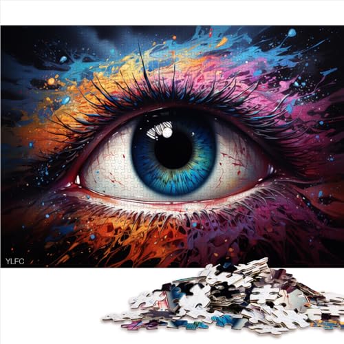 1000-teiliges Puzzle, Fantasie-Augen in Farbmalerei, Holzpuzzle, für Erwachsene und Kinder ab 12 Jahren, Familienaktivität, Größe: 52 x 38 cm von LZYANG