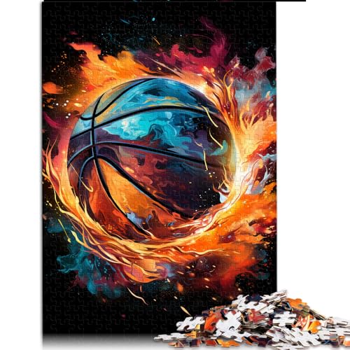 1000-teiliges Puzzle, Fantasie-Farb-Basketball-Feuer-Papierpuzzle, für Erwachsene und Kinder ab 12 Jahren, Lernspielzeug, Größe: 26 x 38 cm von LZYANG