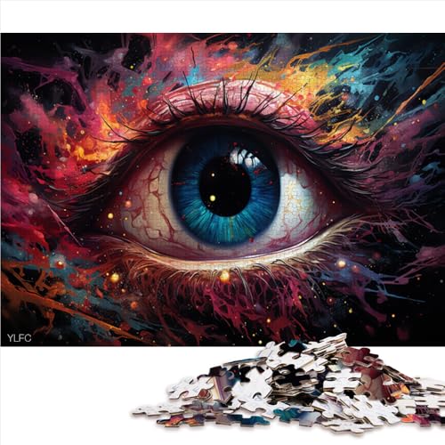 1000-teiliges Puzzle, Fantasie-Farbmalerei-Augen, Holzpuzzle, geeignet für Erwachsene und Kinder über 12 Jahre, Lernspielzeug, Größe: 52 x 38 cm von LZYANG