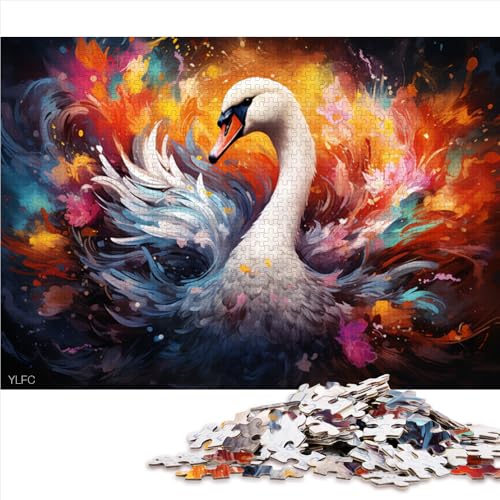 1000-teiliges Puzzle, Fantasie-Papierpuzzle mit Buntem Schwan, für Erwachsene und Kinder ab 12 Jahren, tolles Größe: 26 x 38 cm. von LZYANG