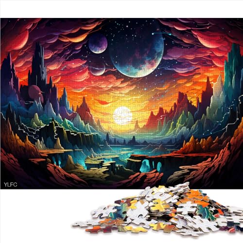 1000-teiliges Puzzle, Fantasielandschaft, Papierpuzzle, für Erwachsene und Kinder ab 12 Jahren, Lernspiel und herausforderndes Spielzeug. Größe: 52 x 38 cm. von LZYANG