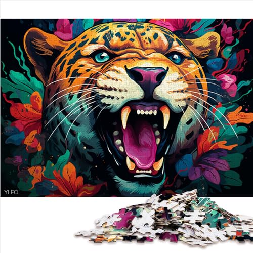 1000-teiliges Puzzle, Fantasy-Dschungel-Leopard, Holzpuzzle, für Erwachsene und Kinder ab 12 Jahren, schwierige Herausforderung zum Stressabbau. Größe: 52 x 38 cm. von LZYANG