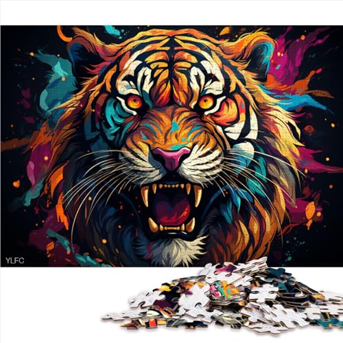 1000-teiliges Puzzle, Fantasy-Papierpuzzle mit wildem Tiger, für Erwachsene und Jugendliche ab 12 Jahren, Unmögliches Puzzle, Größe: 52 x 38 cm von LZYANG