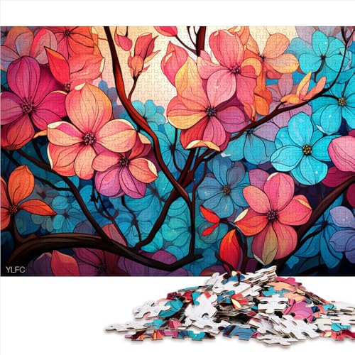 1000-teiliges Puzzle, Farbillustration eines Hartriegel-Papierpuzzles, für Teenager und Kinder, Lernspielzeug, Größe: 26 x 38 cm von LZYANG