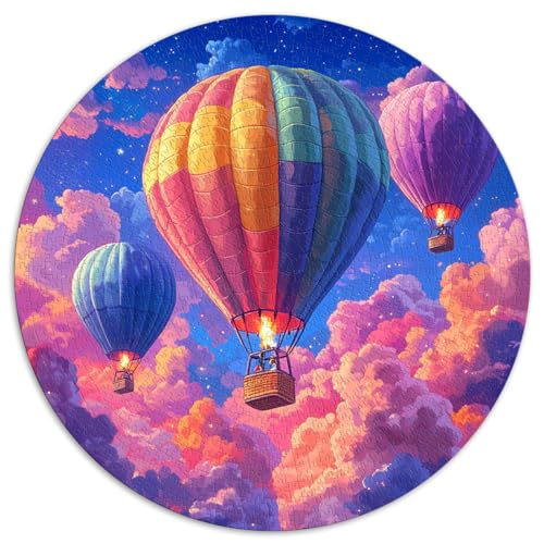 1000-teiliges Puzzle, Heißluftballon, kreatives rundes Puzzle, für Erwachsene und Kinder ab 12 Jahren, Kartonpuzzle, Denkspiel, Größe 67,5 x 67,5 von LZYANG