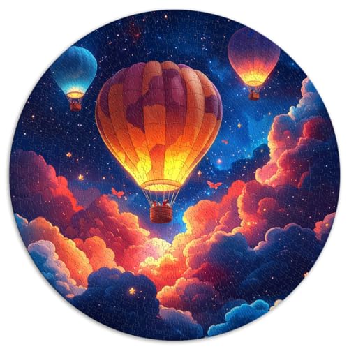 1000-teiliges Puzzle, Heißluftballon, rundes Puzzle, für Erwachsene und Kinder, Kartonpuzzle, Denkspiel, Größe 67,5 x 67,5 von LZYANG