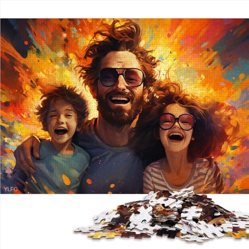 1000-teiliges Puzzle, Holzpuzzle „Happy Family“, geeignet für Erwachsene und Kinder ab 12 Jahren, für Familienspaß. Größe: 52 x 38 cm. von LZYANG