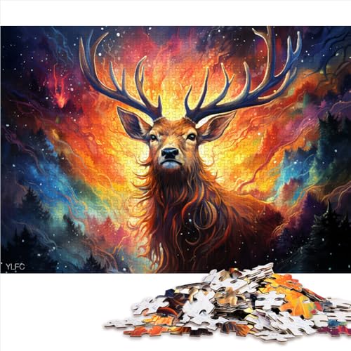 1000-teiliges Puzzle, Holzpuzzle mit Fantasietieren und Hirschen, für Erwachsene und Kinder ab 12 Jahren, tolles Geschenk für Erwachsene und Kinder. Größe: 52 x 38 cm. von LZYANG