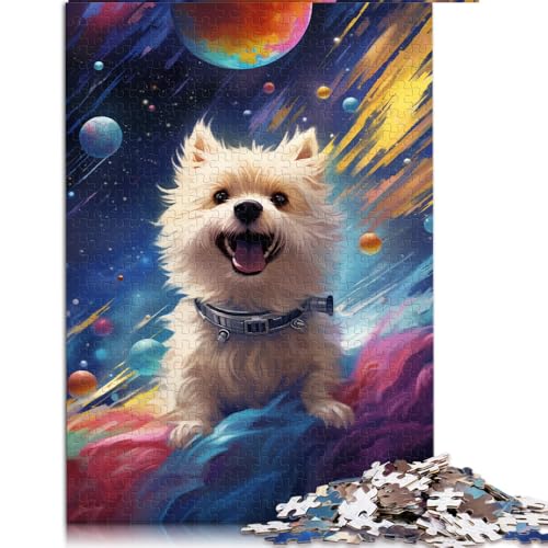 1000-teiliges Puzzle, Hund im Weltraum, Papierpuzzle, für Erwachsene und Jugendliche ab 12 Jahren, zum Zeitvertreib zu Hause. Größe: 50 x 75 cm. von LZYANG