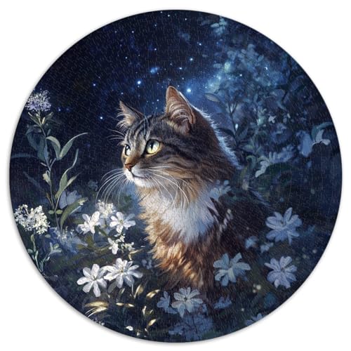 1000-teiliges Puzzle, Katze, runde Puzzles, geeignet für Erwachsene und Kinder ab 12 Jahren, Puzzle aus Pappe, einzigartiges Puzzle, pädagogisches Spaßspiel, Spielzeuggröße ， 67,5 x 67,5 von LZYANG