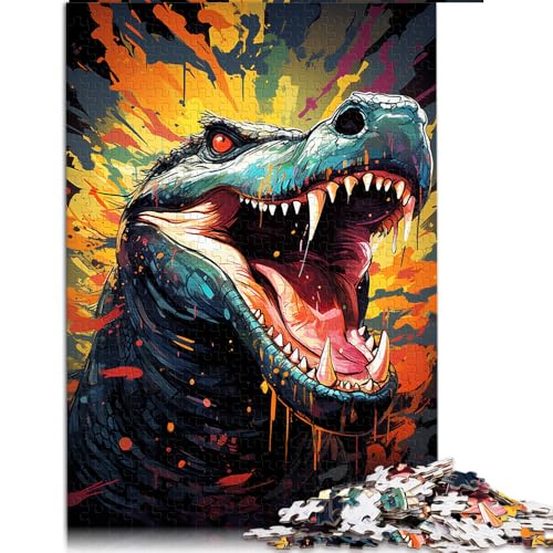 1000-teiliges Puzzle, Krokodil-Papierpuzzle zum Ausmalen, für Erwachsene und Kinder ab 12 Jahren, lustige Puzzlespiele. Größe: 26 x 38 cm. von LZYANG