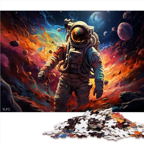 1000-teiliges Puzzle, Lernspiele, Astronaut im farbenfrohen Universum, Papierpuzzle, für Kinder ab 12 Jahren, Denkspiel, Größe: 52 x 38 cm von LZYANG