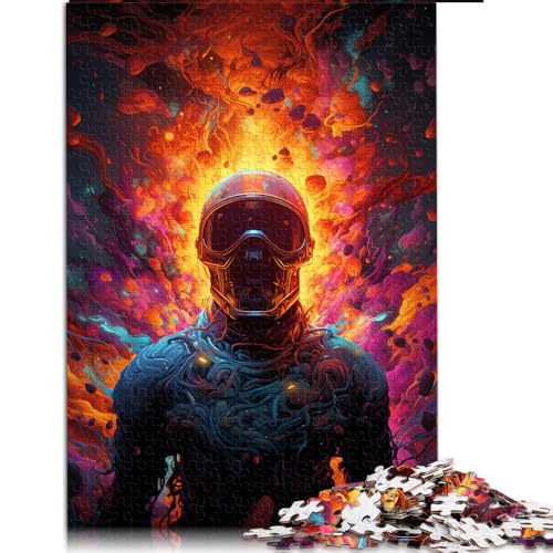 1000-teiliges Puzzle, Lernspiele, Psychedelic-Puzzle mit Neon-Astronauten, Papierpuzzle, geeignet für Kinder ab 12 Jahren, Denksportaufgabe, Größe: 50 x 75 cm von LZYANG