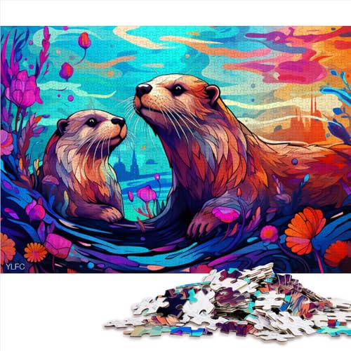 1000-teiliges Puzzle, Lernspiele, buntes Otter-Papierpuzzle, für Erwachsene und Kinder ab 12 Jahren, anspruchsvolles Puzzle für die ganze Familie, Größe: 50 x 75 cm von LZYANG