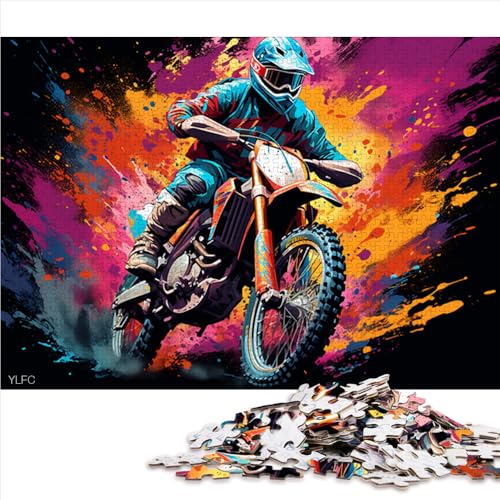 1000-teiliges Puzzle, Motorradfahrer-Papierpuzzle, für Erwachsene und Kinder ab 12 Jahren, Lernspiel für Erwachsene und Kinder. Größe: 52 x 38 cm. von LZYANG