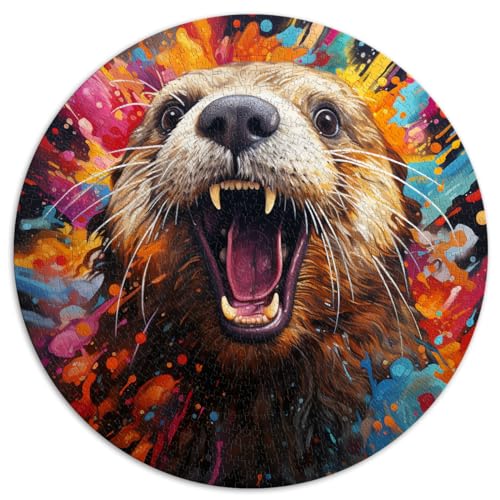 1000-teiliges Puzzle, Otter, bunt, kreatives rundes Puzzle, für Erwachsene und Kinder ab 12 Jahren, Puzzle aus Pappe, Spielzeug, Denkspiel, Größe 67,5 x 67,5 von LZYANG