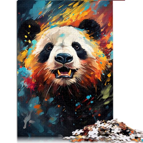 1000-teiliges Puzzle, Panda-Papierpuzzle zum Ausmalen, für Erwachsene und Kinder ab 12 Jahren, Heimdekoration, Größe: 26 x 38 cm von LZYANG