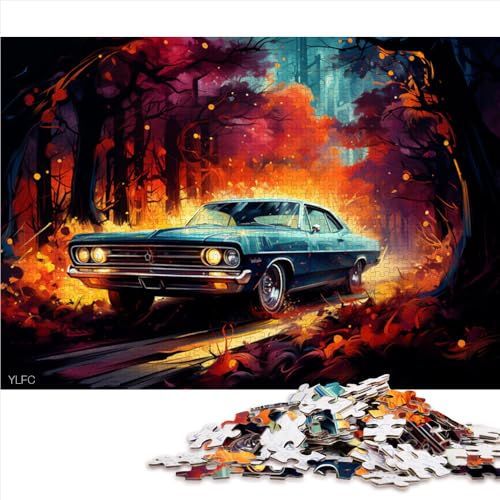 1000-teiliges Puzzle, Papierpuzzle „Fantasievolles Auto in Farbe“, geeignet für Erwachsene und Kinder ab 12 Jahren, Holzpuzzle für Familienspiele und als Heimdekoration, Größe: 50 x 75 cm. von LZYANG