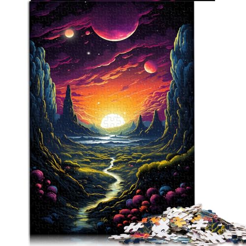 1000-teiliges Puzzle, Papierpuzzle „Ful Psychedelia in The Dark Valley“, geeignet für Erwachsene und Kinder ab 12 Jahren, Holzpuzzle für Familienspiele und Heimdekoration, Größe: 50 x 75 cm von LZYANG