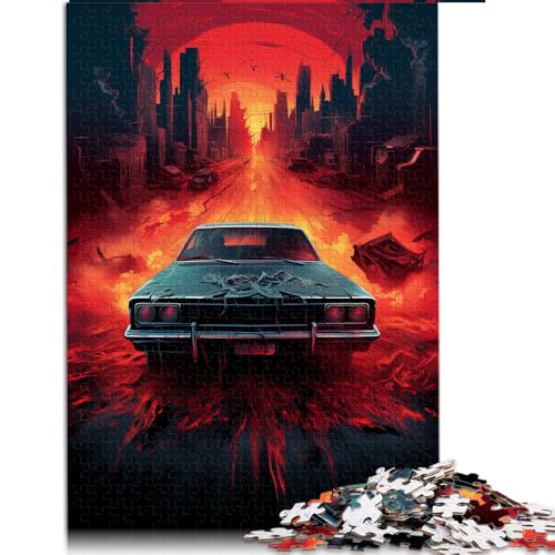 1000-teiliges Puzzle, Papierpuzzle „Supernatural – Auto“, für Erwachsene und Familien, tolles Größe: 26 x 38 cm. von LZYANG