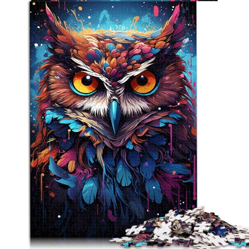 1000-teiliges Puzzle, Papierpuzzle mit Eulenmotiv zum Ausmalen, für Erwachsene und Kinder ab 12 Jahren, lustiges Geschenk. Größe: 50 x 75 cm. von LZYANG