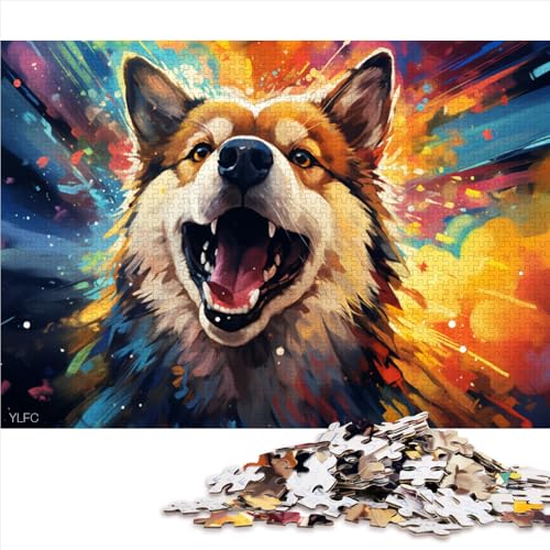 1000-teiliges Puzzle, Papierpuzzle mit Hundemotiv zum Ausmalen, für Erwachsene und Kinder ab 12 Jahren, Puzzle-Geschenk für Erwachsene. Größe: 26 x 38 cm. von LZYANG