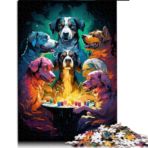 1000-teiliges Puzzle, Papierpuzzle mit Hundespielkarten, für Erwachsene und Kinder, zur Heimdekoration. Größe: 50 x 75 cm. von LZYANG