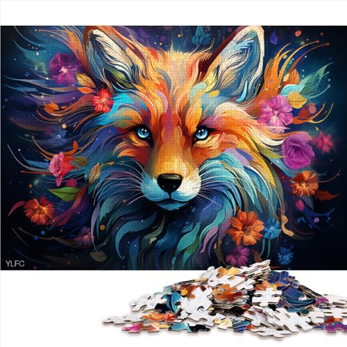 1000-teiliges Puzzle, Papierpuzzle mit fantasievollem Fuchs in Farbe, für Erwachsene und Kinder ab 12 Jahren, Denkspiel, Spielzeug. Größe: 26 x 38 cm. von LZYANG